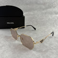 Gold Frame Geometric Sunglasses - Lightweight UV Protection