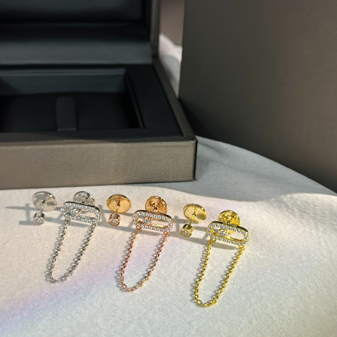 Messika Move Uno Chaine Cubic Zirconia Earrings