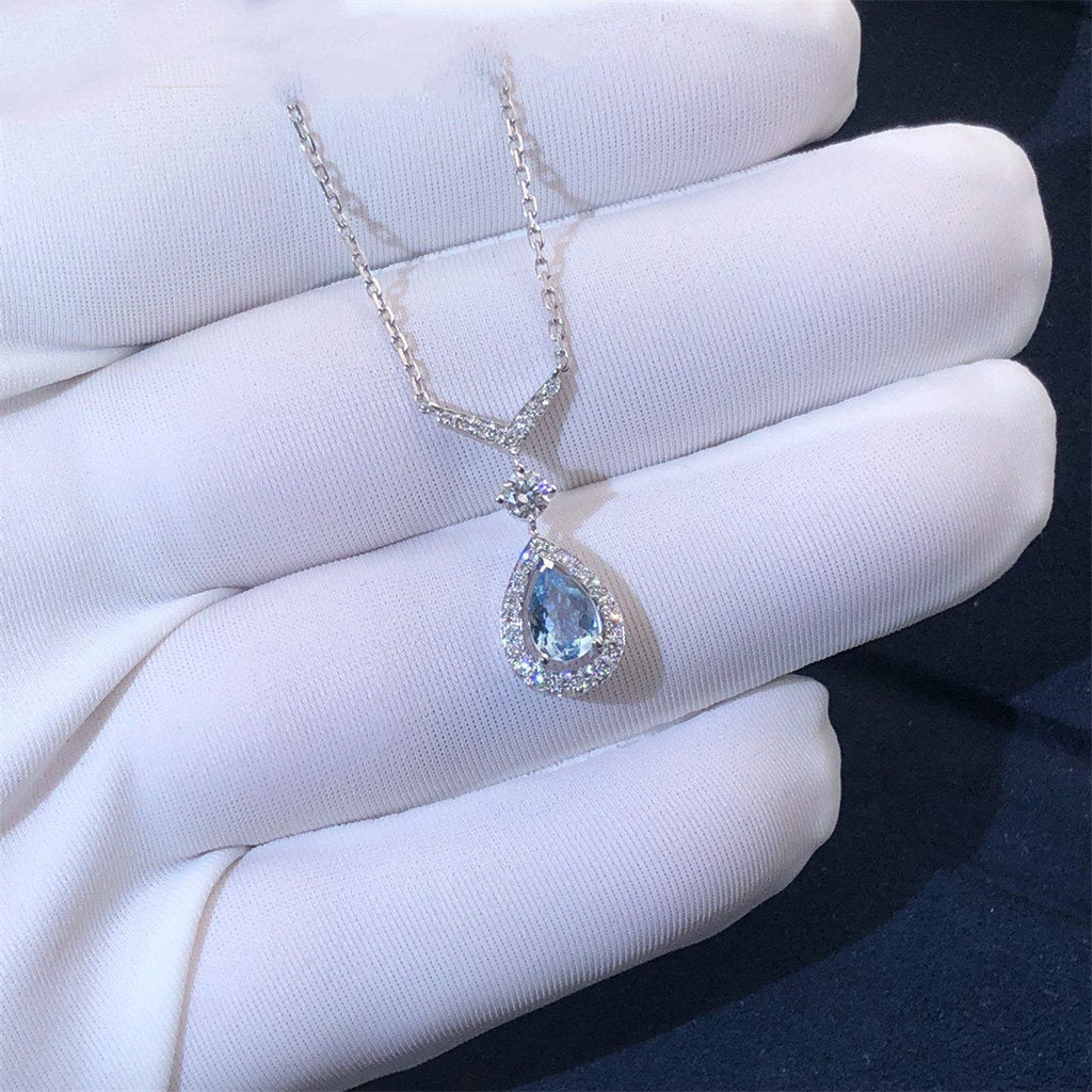 Chaumet Josephine Turquoise Light Silver Cubic Zirconia Necklace
