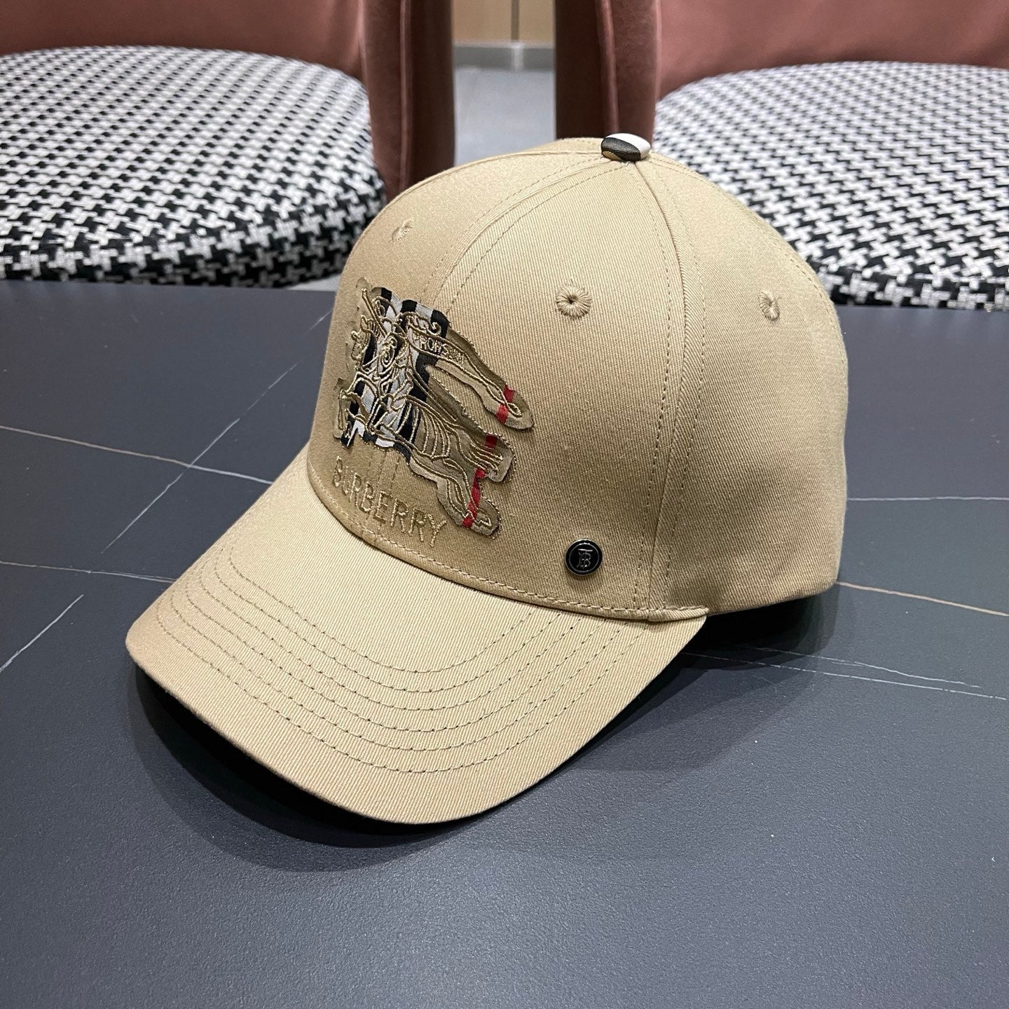 Classic Heritage Embroidered Baseball Cap - Adjustable Khaki Hat